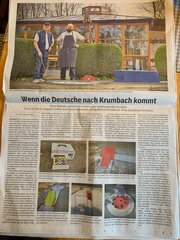 Das Foto zeigt einen Zeitungsausschnitt mit einem Vorbericht zur Deutschen Meisterschaft 2026 in Krumbach