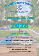 Das Bild zeigt das Plakat zum Publikumsturnier 2026